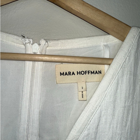 Mara Hoffman Sculptural Sleeve Monet Midi Dress Ivory/White Size 2 Bridal - Picture 4 of 10